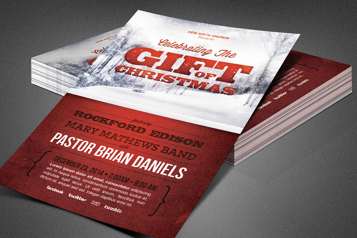 Gift of Christmas Church Flyer in Flyer Templates - product preview 8