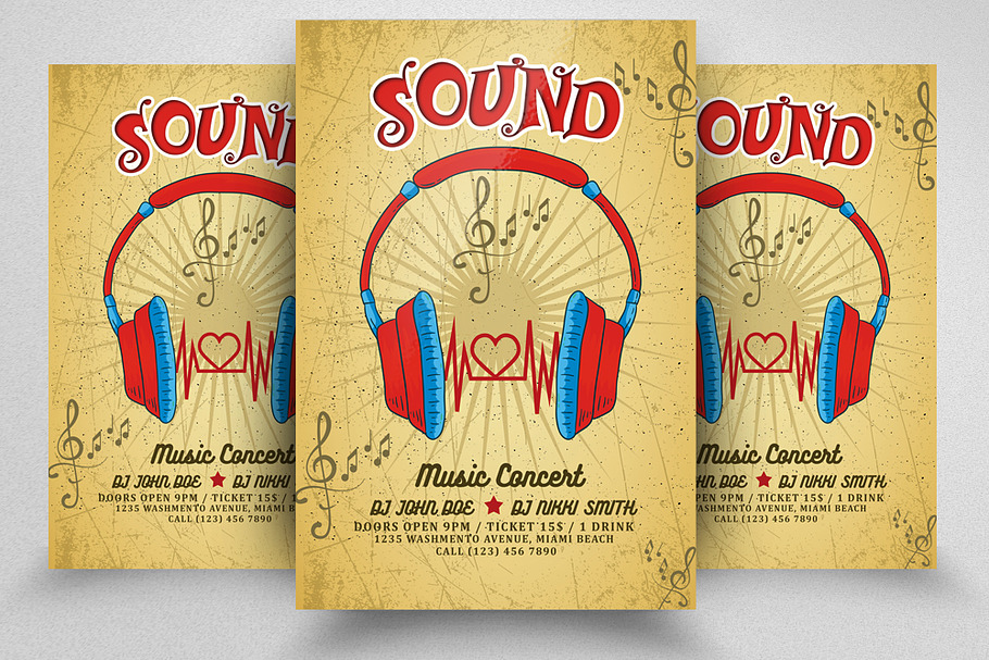 Music Sound Flyer Template in Flyer Templates - product preview 8