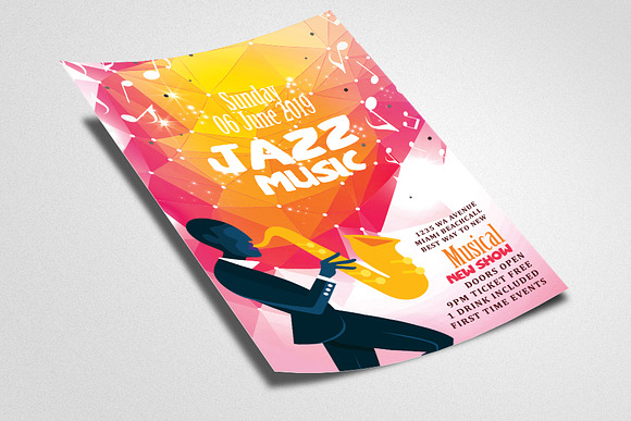 Jazz music Night Flyer Template in Flyer Templates - product preview 1