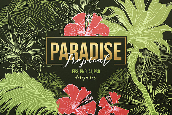 Tropical Paradise - design set in Illustrations - product preview 1