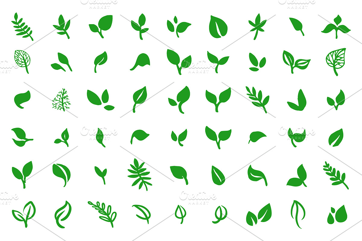 Ecological logo with leaves in Illustrations - product preview 8