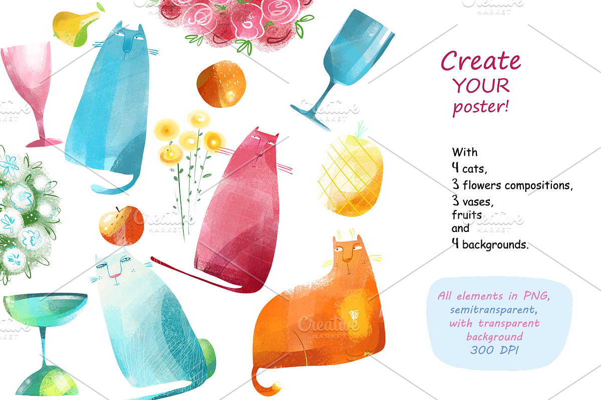 Still Life with Cat - poster creator in Illustrations - product preview 8