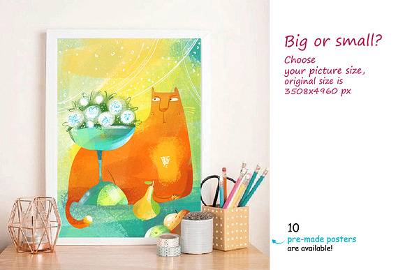 Still Life with Cat - poster creator in Illustrations - product preview 5