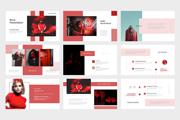 Revia : Red Color Tone Google Slides in Google Slides Templates - product preview 1
