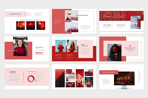 Revia : Red Color Tone Google Slides in Google Slides Templates - product preview 4