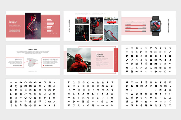 Revia : Red Color Tone Google Slides in Google Slides Templates - product preview 6