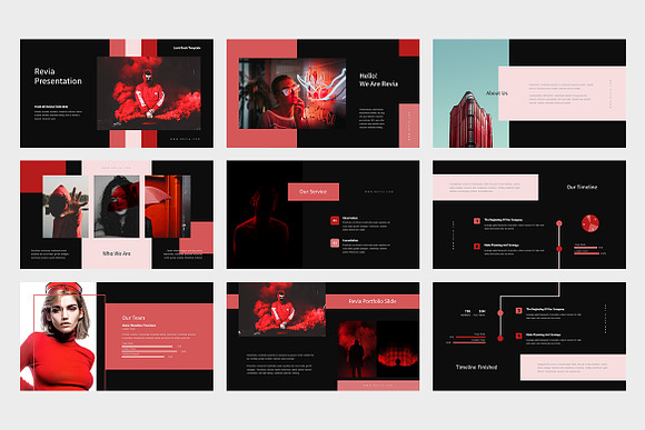 Revia : Red Color Tone Google Slides in Google Slides Templates - product preview 7