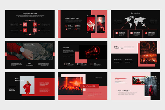 Revia : Red Color Tone Google Slides in Google Slides Templates - product preview 8