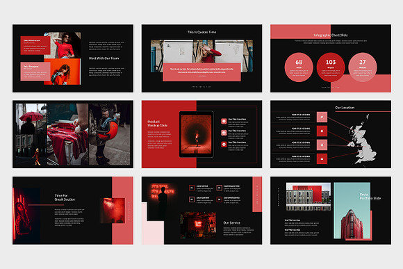 Revia : Red Color Tone Google Slides in Google Slides Templates - product preview 9