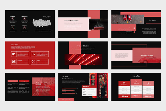 Revia : Red Color Tone Google Slides in Google Slides Templates - product preview 11