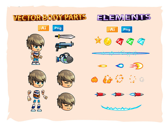 SwordsMan 2D Game Character Sprites in Illustrations - product preview 1