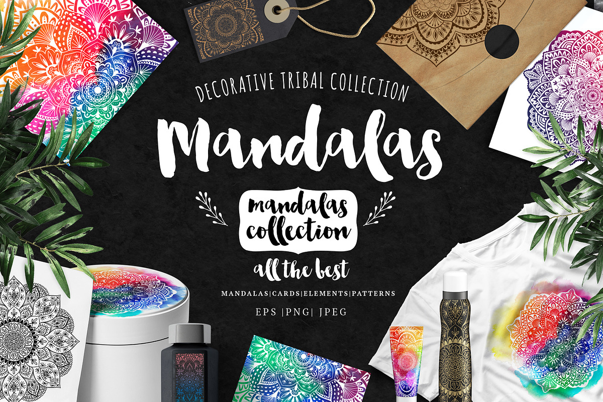 Mandalas and Watercolor Textures in Illustrations - product preview 8