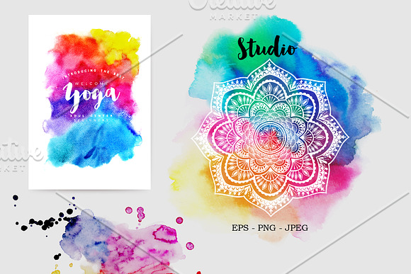 Mandalas and Watercolor Textures in Illustrations - product preview 2