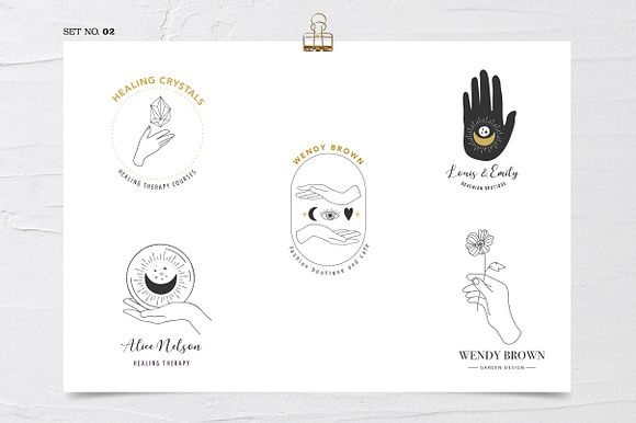 Hands - hand drawn premade logos set in Logo Templates - product preview 4