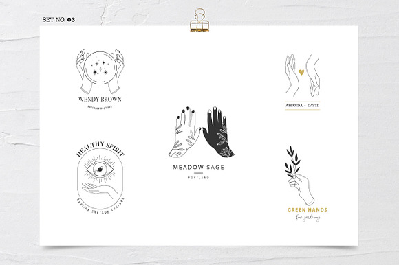 Hands - hand drawn premade logos set in Logo Templates - product preview 5