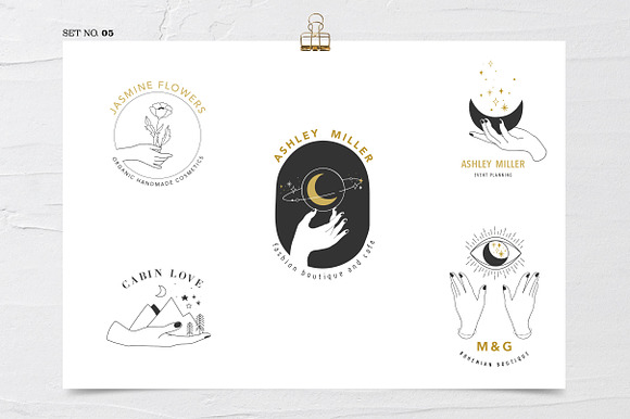 Hands - hand drawn premade logos set in Logo Templates - product preview 7