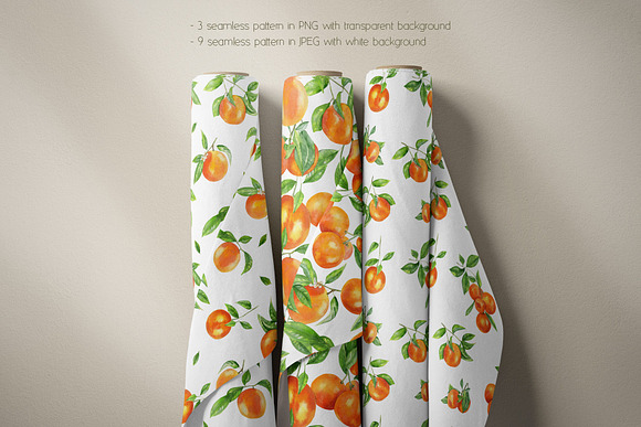 Watercolor orange fruit clipart in Illustrations - product preview 3