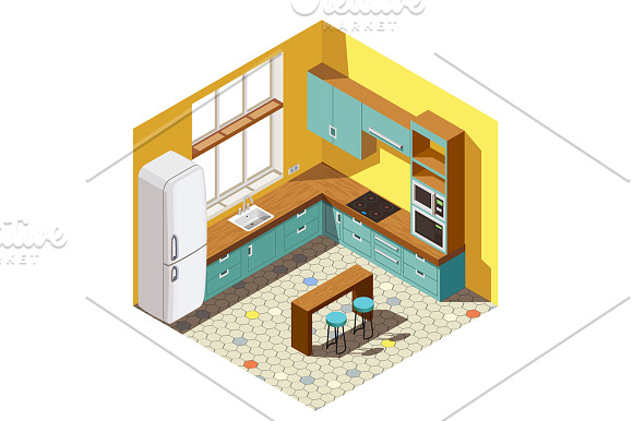 Interior Isometric Set in Illustrations - product preview 2