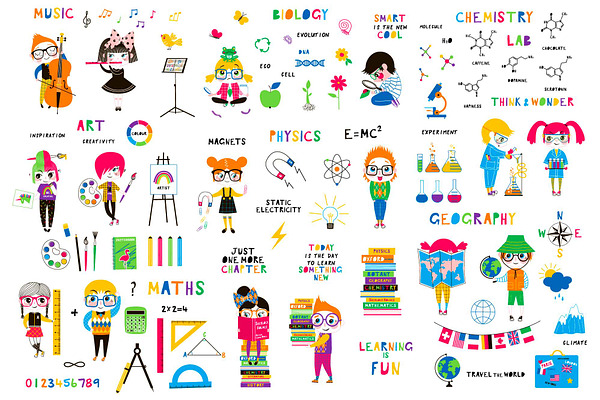 Back to school clip-art collection