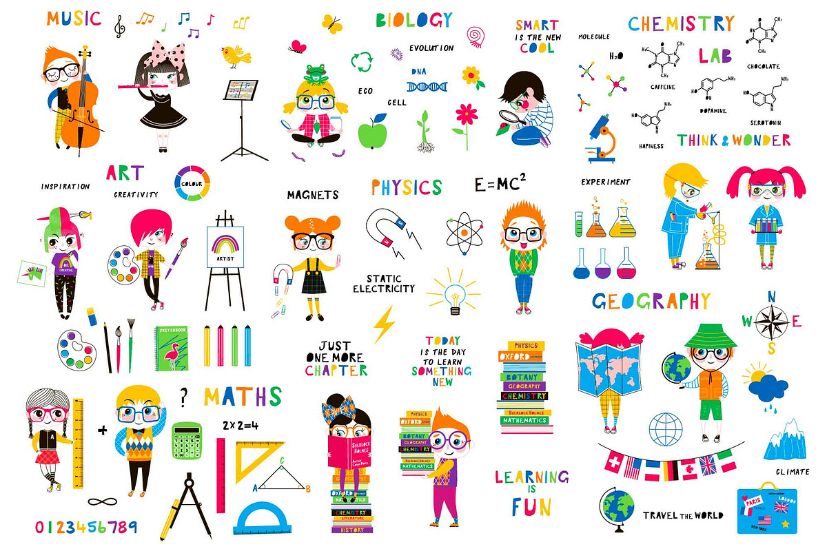 Back to school clip-art collection in Illustrations - product preview 8