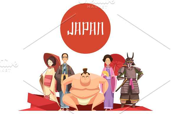 Japan Cartoon Set in Illustrations - product preview 3