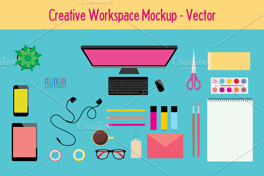 Workspace Mockup / Vector Icons in Mobile & Web Mockups - product preview 8