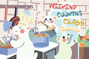 Cooking Class - Vector Illustration