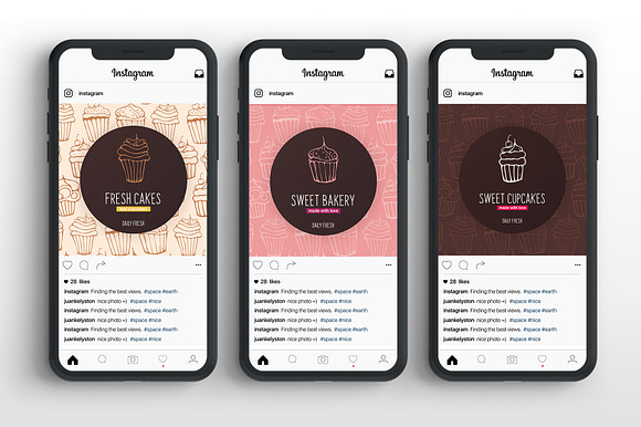 Cupcakes Insta Banners in Instagram Templates - product preview 1