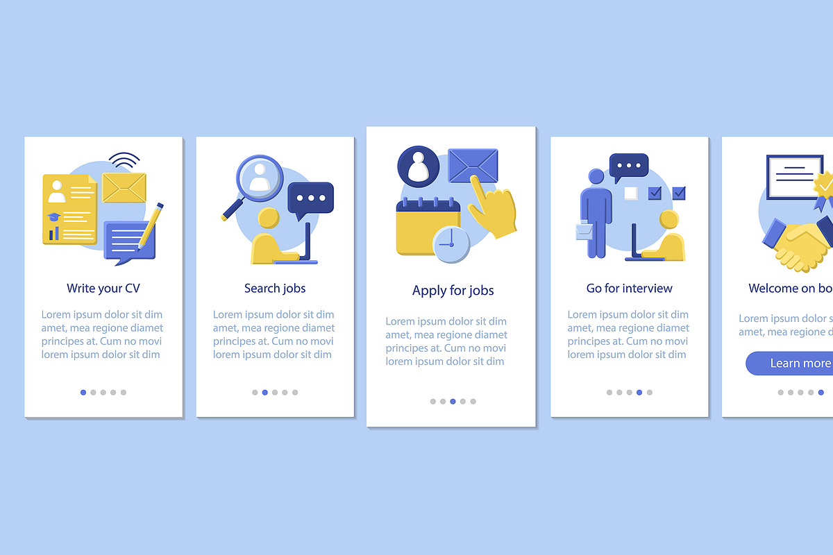 Job search mobile app pages in App Templates - product preview 8