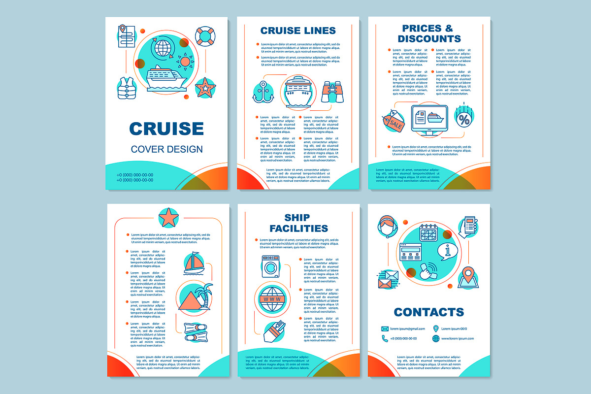 Cruise brochure template layout in Brochure Templates - product preview 8