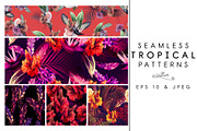 Seamless tropical patterns. Vector