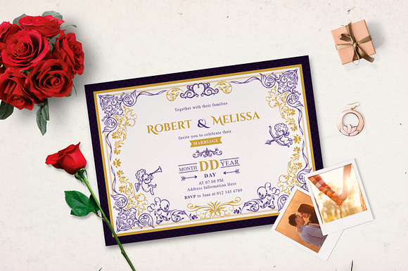 ORNAMENT WEDDING INVITATION in Wedding Templates - product preview 2