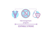 Fall management program concept icon