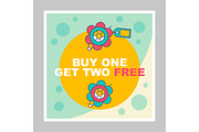 Buy one get two free post mockup