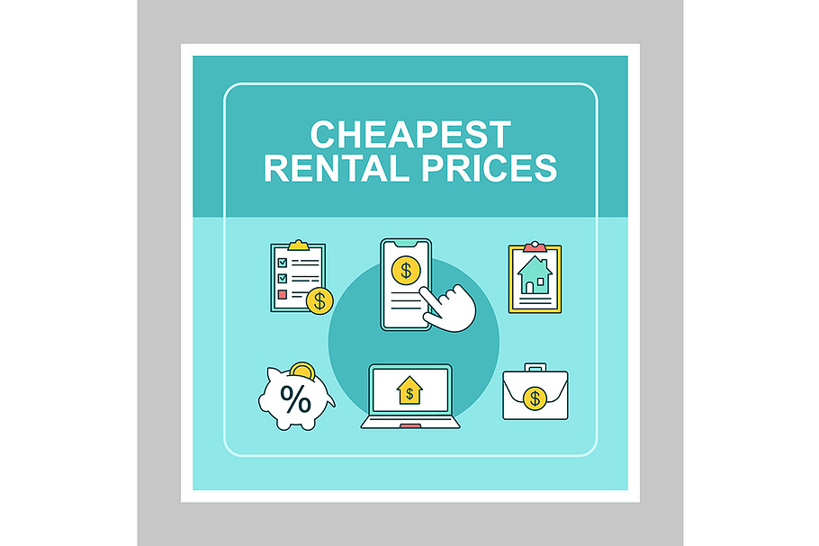 Cheapest rental prices mocup in Social Media Templates - product preview 8