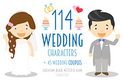 Wedding characters in cartoon style