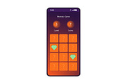 Memory game smartphone interface