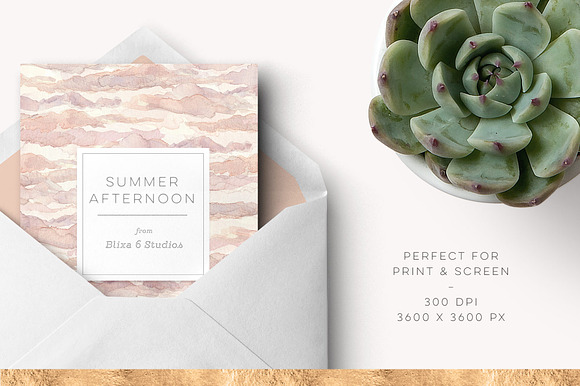 Summer Afternoon Floral Watercolors in Patterns - product preview 3