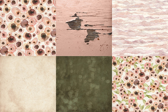 Summer Afternoon Floral Watercolors in Patterns - product preview 5