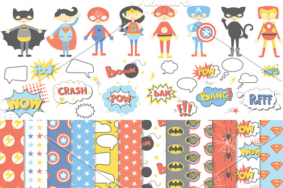 Superhero Comic Big Set in Graphics - product preview 1