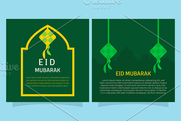 Eid mubarak bundle card in Postcard Templates - product preview 1