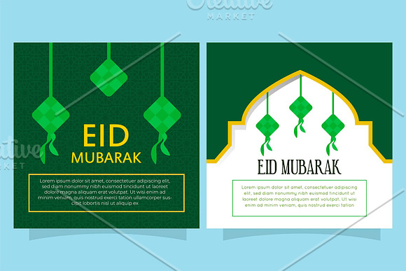 Eid mubarak bundle card in Postcard Templates - product preview 4