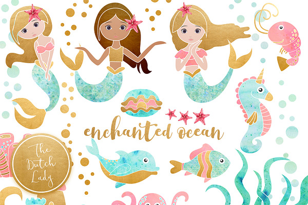 Enchanted Ocean Clipart Set