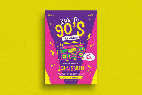 90s Radio Music Flyer