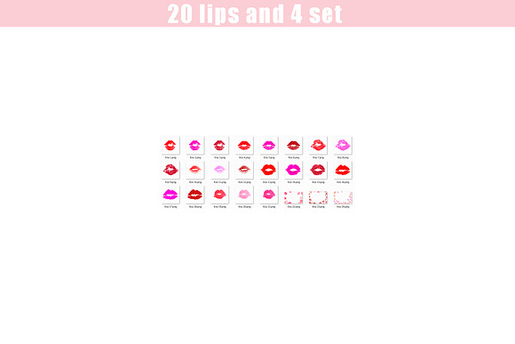 20 Kisses kiss lips photo overlays in Add-Ons - product preview 3