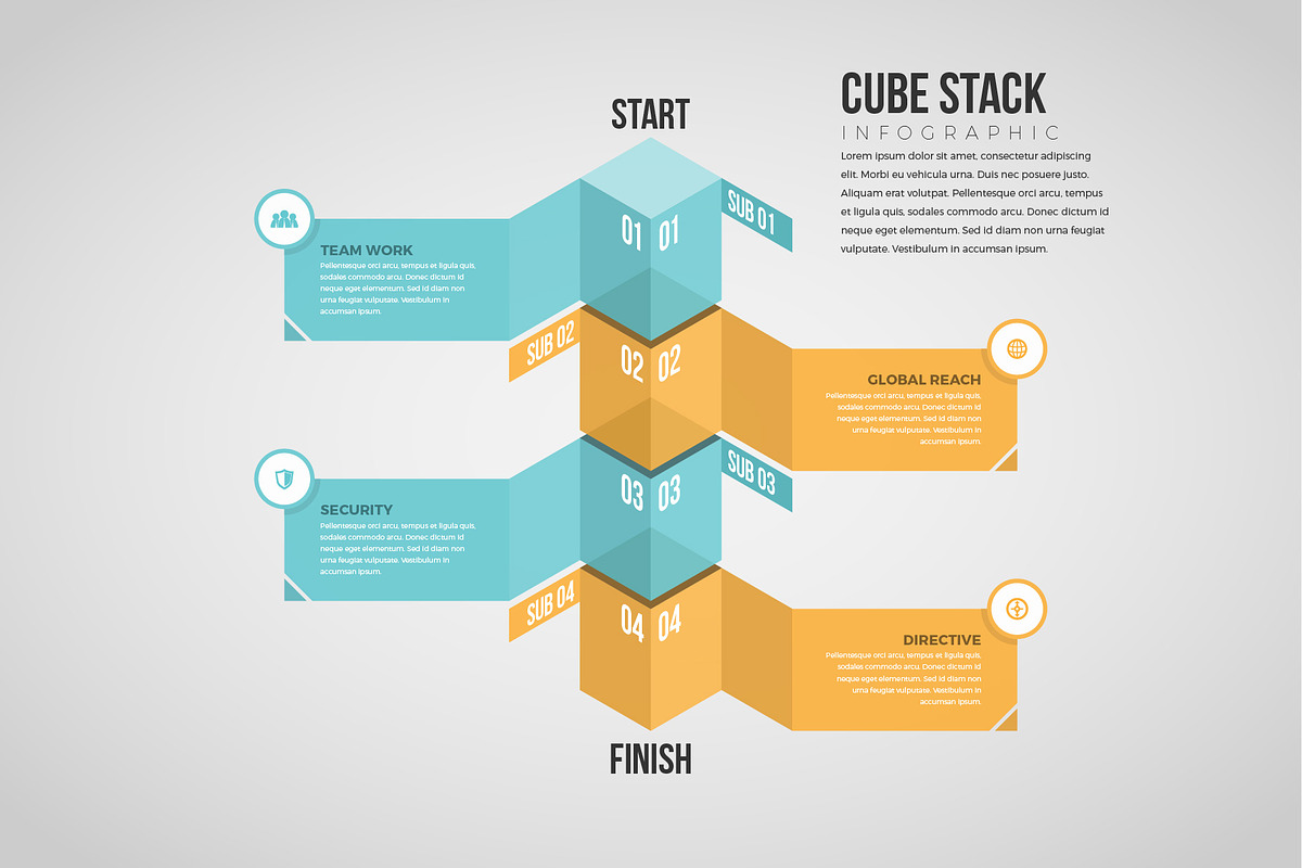 Cube Stack Infographic in Web Elements - product preview 8