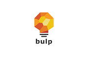 Polygon Light Bulb Logo Template