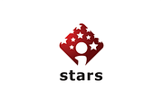 Letter i Stars Logo Template