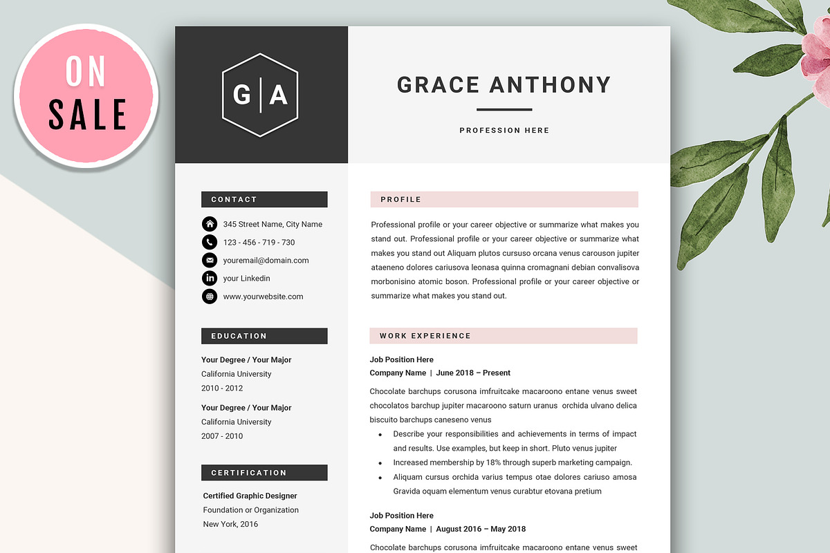 Professional CV Resume Template in Letter Templates - product preview 8