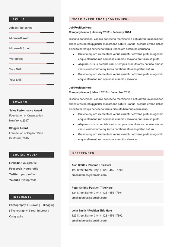 Professional CV Resume Template in Letter Templates - product preview 5